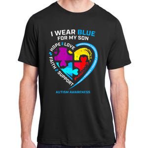 I Wear Blue For My Son Autism Awareness Gifts For Mom Adult ChromaSoft Performance T-Shirt