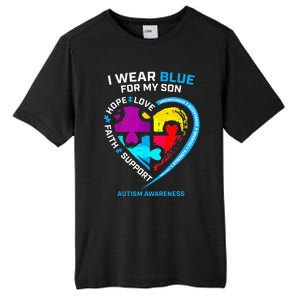 I Wear Blue For My Son Autism Awareness Gifts For Mom Tall Fusion ChromaSoft Performance T-Shirt