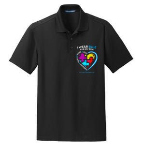 I Wear Blue For My Son Autism Awareness Gifts For Mom Dry Zone Grid Polo