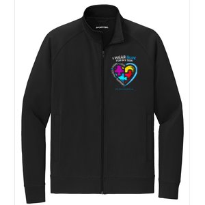 I Wear Blue For My Son Autism Awareness Gifts For Mom Stretch Full-Zip Cadet Jacket