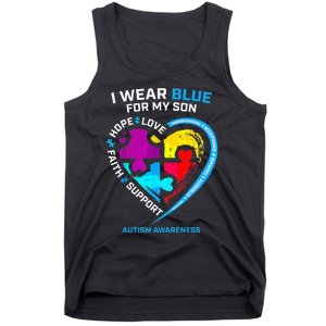 I Wear Blue For My Son Autism Awareness Gifts For Mom Tank Top