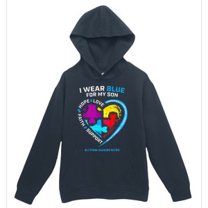 I Wear Blue For My Son Autism Awareness Gifts For Mom Urban Pullover Hoodie