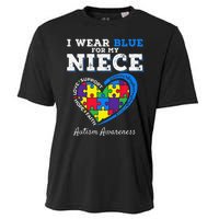 I Wear Blue For My Niece Aunt Uncle Autism Awareness Cooling Performance Crew T-Shirt