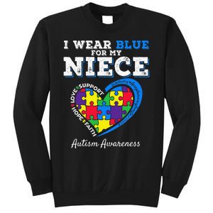 I Wear Blue For My Niece Aunt Uncle Autism Awareness Sweatshirt