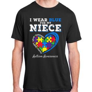 I Wear Blue For My Niece Aunt Uncle Autism Awareness Adult ChromaSoft Performance T-Shirt