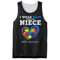 I Wear Blue For My Niece Aunt Uncle Autism Awareness Mesh Reversible Basketball Jersey Tank