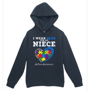 I Wear Blue For My Niece Aunt Uncle Autism Awareness Urban Pullover Hoodie