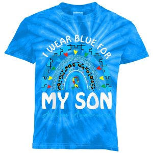 I Wear Blue For My Son Autism Awareness Matching Family Kids Tie-Dye T-Shirt