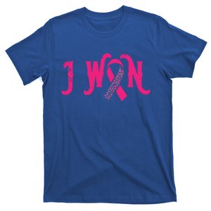 I Won Breast Cancer Awareness Support Pink Ribbon Survivor Gift T-Shirt