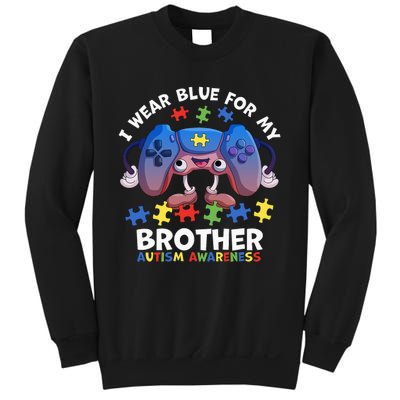 I Wear Blue For My Brother Autism Awareness Video Game Sweatshirt