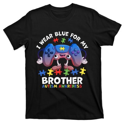 I Wear Blue For My Brother Autism Awareness Video Game T-Shirt