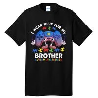 I Wear Blue For My Brother Autism Awareness Video Game Tall T-Shirt