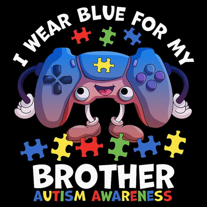I Wear Blue For My Brother Autism Awareness Video Game Tall T-Shirt