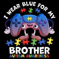I Wear Blue For My Brother Autism Awareness Video Game Impact Tech Backpack
