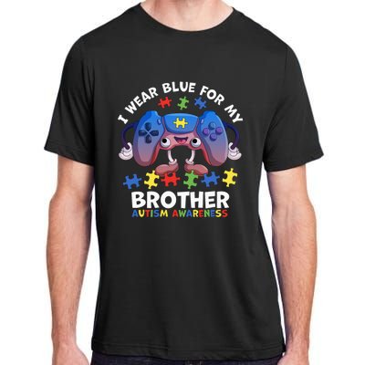 I Wear Blue For My Brother Autism Awareness Video Game Adult ChromaSoft Performance T-Shirt