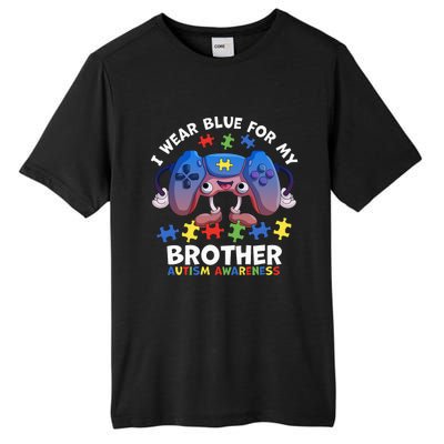 I Wear Blue For My Brother Autism Awareness Video Game Tall Fusion ChromaSoft Performance T-Shirt