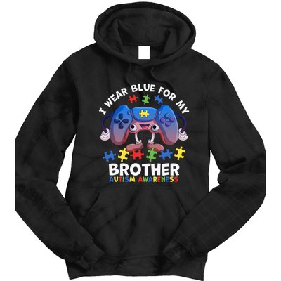 I Wear Blue For My Brother Autism Awareness Video Game Tie Dye Hoodie