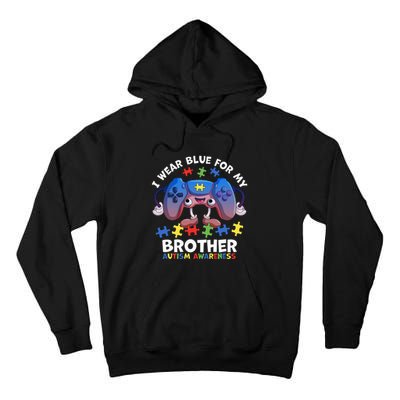 I Wear Blue For My Brother Autism Awareness Video Game Tall Hoodie