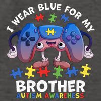 I Wear Blue For My Brother Autism Awareness Video Game Vector Backpack