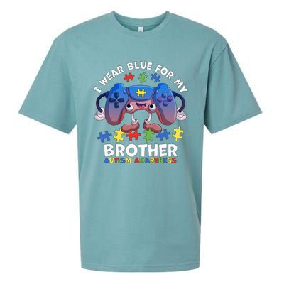 I Wear Blue For My Brother Autism Awareness Video Game Sueded Cloud Jersey T-Shirt