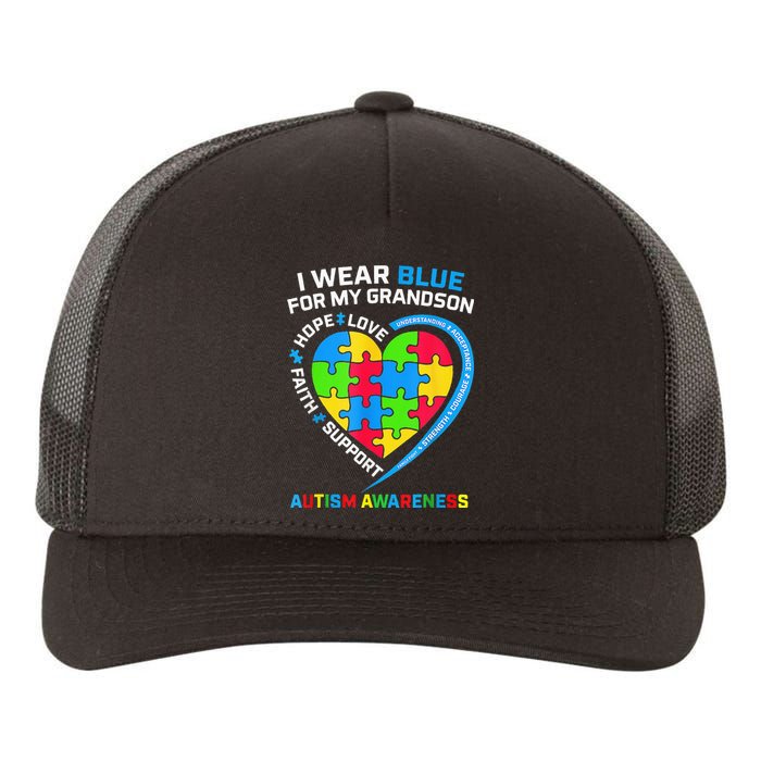 I Wear Blue For My Grandson Autism Awareness Yupoong Adult 5-Panel Trucker Hat