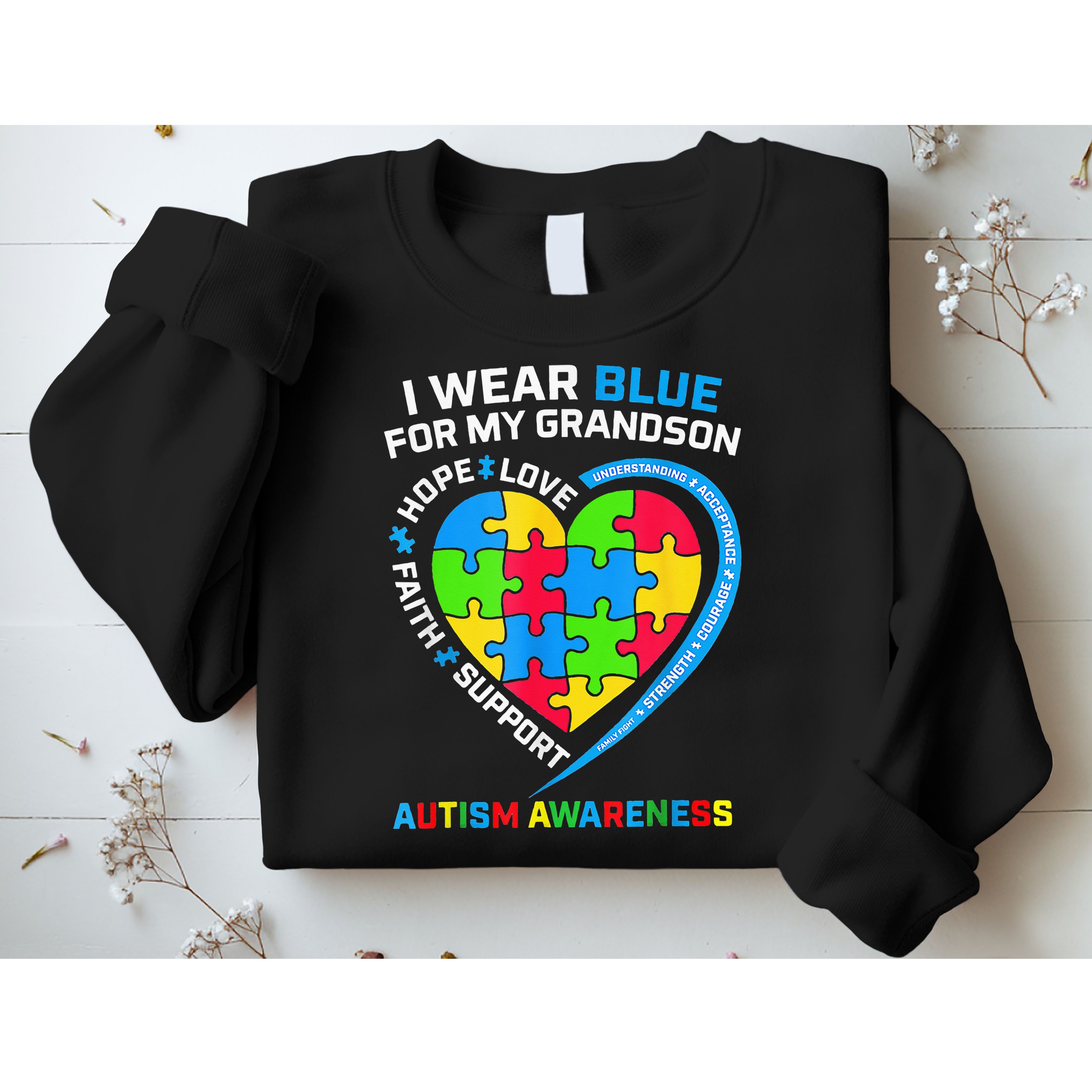 I Wear Blue For My Grandson Autism Awareness Sweatshirt
