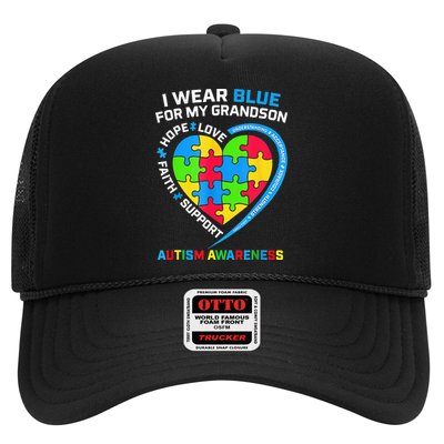 I Wear Blue For My Grandson Autism Awareness Trucker Hat