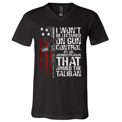 I Wont Be Lectured On Gun Control By An Administration V-Neck T-Shirt