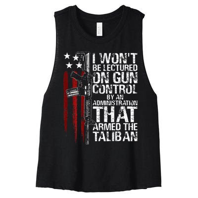 I Wont Be Lectured On Gun Control By An Administration Women's Racerback Cropped Tank