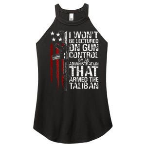 I Wont Be Lectured On Gun Control By An Administration Women's Perfect Tri Rocker Tank