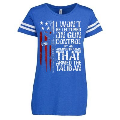 I Wont Be Lectured On Gun Control By An Administration Enza Ladies Jersey Football T-Shirt