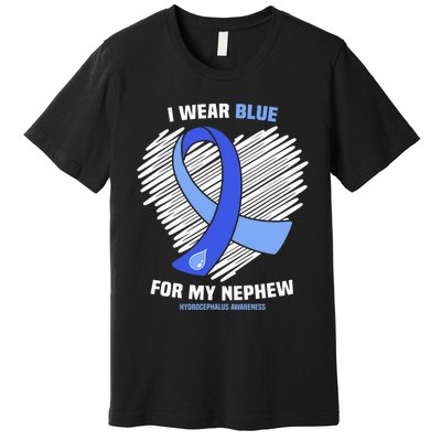 I Wear Blue For My Nephew Hydrocephalus Awareness Premium T-Shirt