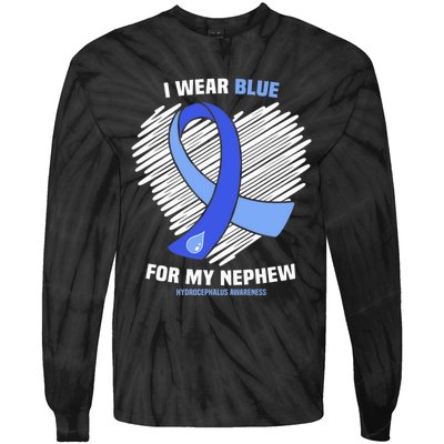 I Wear Blue For My Nephew Hydrocephalus Awareness Tie-Dye Long Sleeve Shirt