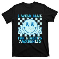 I Wear Blue For Diabetes Awareness Month Smile Face Diabetic T-Shirt