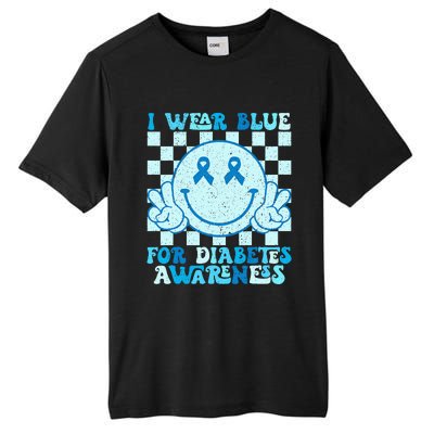 I Wear Blue For Diabetes Awareness Month Smile Face Diabetic Tall Fusion ChromaSoft Performance T-Shirt