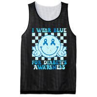 I Wear Blue For Diabetes Awareness Month Smile Face Diabetic Mesh Reversible Basketball Jersey Tank