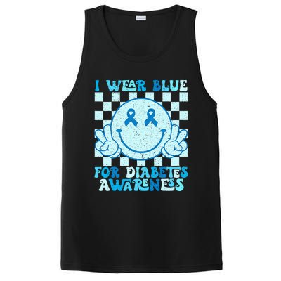 I Wear Blue For Diabetes Awareness Month Smile Face Diabetic PosiCharge Competitor Tank