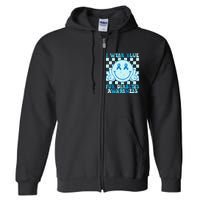 I Wear Blue For Diabetes Awareness Month Smile Face Diabetic Full Zip Hoodie