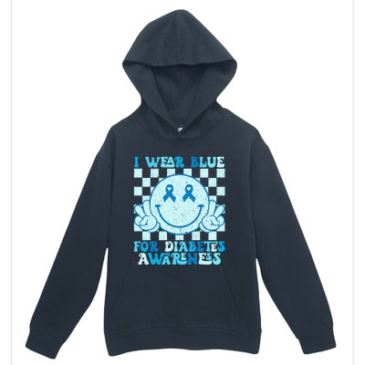 I Wear Blue For Diabetes Awareness Month Smile Face Diabetic Urban Pullover Hoodie