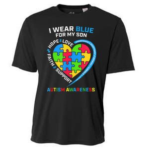 I Wear Blue For My Son Autism Awareness month Cooling Performance Crew T-Shirt