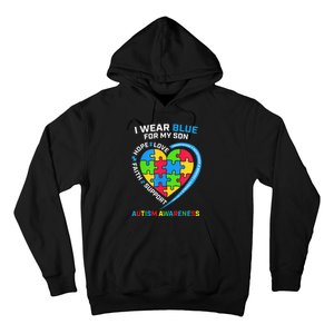 I Wear Blue For My Son Autism Awareness month Hoodie