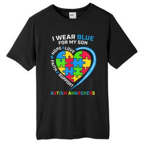 I Wear Blue For My Son Autism Awareness month Tall Fusion ChromaSoft Performance T-Shirt