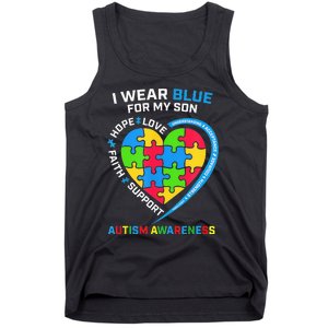 I Wear Blue For My Son Autism Awareness month Tank Top