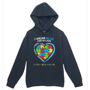 I Wear Blue For My Son Autism Awareness month Urban Pullover Hoodie