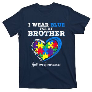 I Wear Blue For My Brother Autism Awareness Sister K.ids B.oys T-Shirt