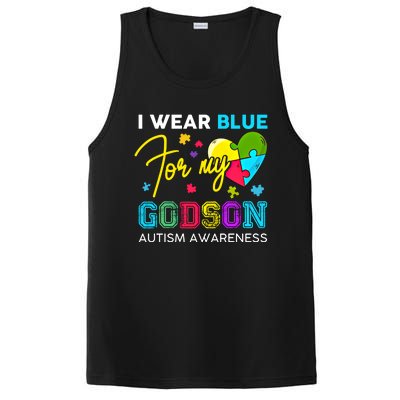 I Wear Blue For My Godson Autism Awareness Godmom Goddad Funny Gift PosiCharge Competitor Tank