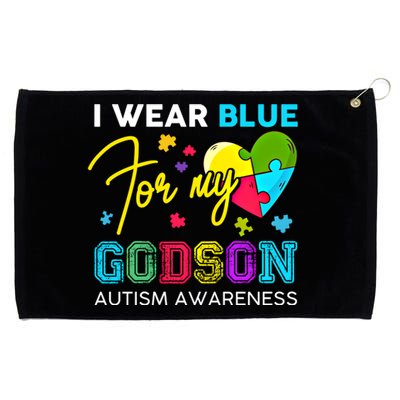 I Wear Blue For My Godson Autism Awareness Godmom Goddad Funny Gift Grommeted Golf Towel