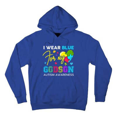 I Wear Blue For My Godson Autism Awareness Godmom Goddad Funny Gift Hoodie