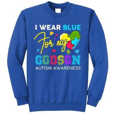 I Wear Blue For My Godson Autism Awareness Godmom Goddad Funny Gift Sweatshirt