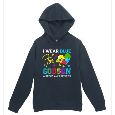 I Wear Blue For My Godson Autism Awareness Godmom Goddad Funny Gift Urban Pullover Hoodie